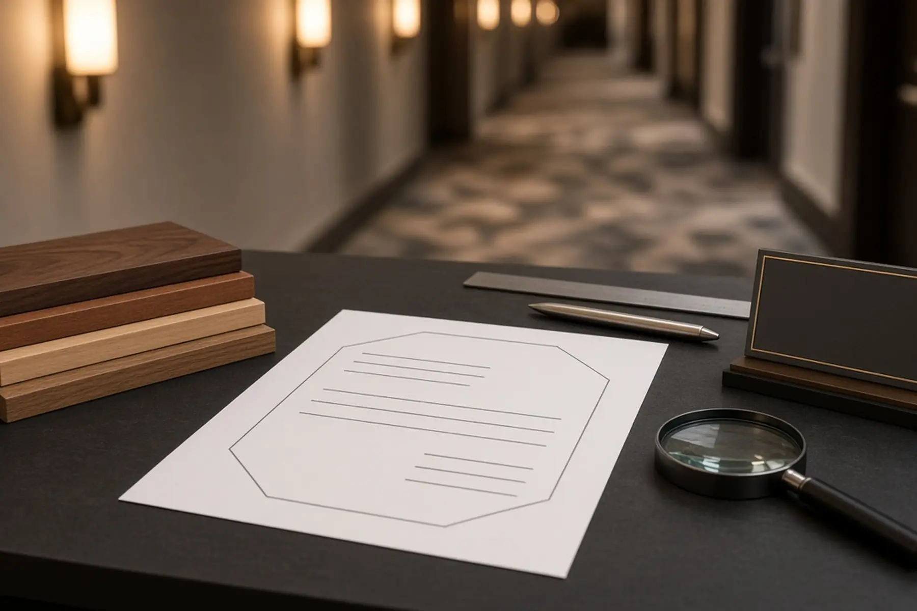 Proof review concept: a full-size layout checked against a blank Hotel Room Number Signs